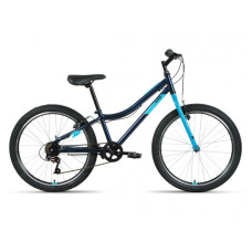 Велосипед ALTAIR MTB HT 24 1.0 (24" 6 ск. рост. 12") 2022, темно-синий/мятный, IBK22AL24090