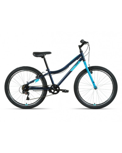 Велосипед ALTAIR MTB HT 24 1.0 (24" 6 ск. рост. 12") 2022, темно-синий/мятный, IBK22AL24090