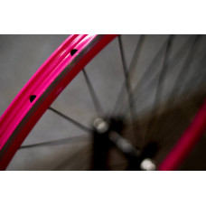 Колесо 28/29" перед.,Синг/фикс, GBS, РОЗОВЫЙ, двойное, 32 нерж. спиц, NOVATEC пром.