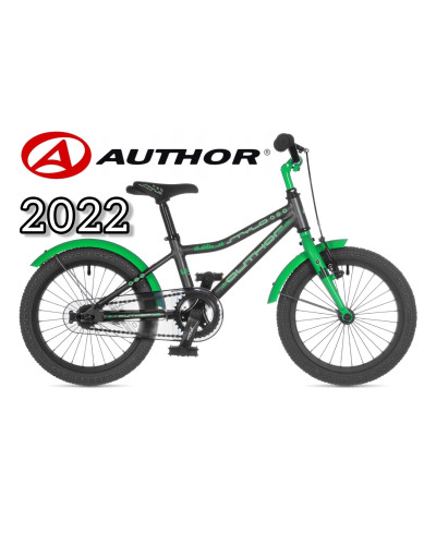 Велосипед author Stylo 16" 2022 серый/зеленый