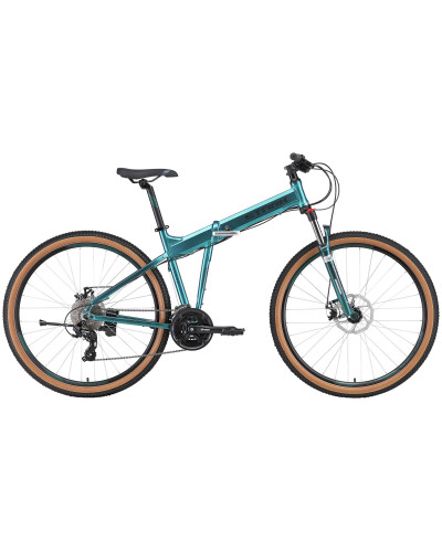 Велосипед Stark'24 Cobra 29.2 D зеленый металлик/черный 20"