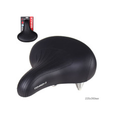 Седло велосипедное суперкомфортное COMIRON SEVILLA N802BK 260x225, Пена 50мм. Технологии: DW, ED, Да