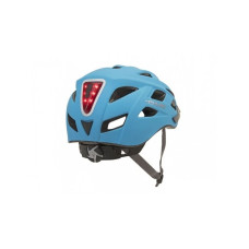 Шлем 8-9001655 с сеточкой PULSE LED X8 16отв. СВЕТОДИОД.ФОНАРИК 6д/2ф мат. голубой 58-61см AUTHOR