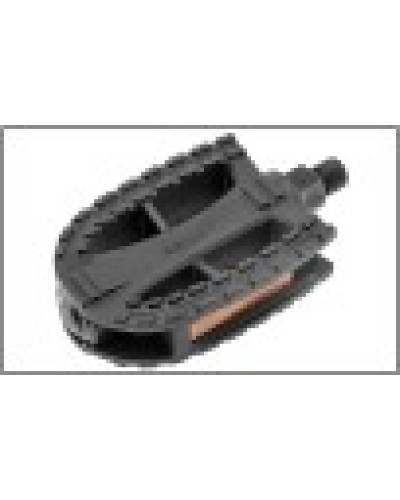 Педали FP-618, ось 1/2" со светоотражателями, пластиковые чёрные