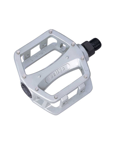WELLGO Педали LU-204, MTB/ВМХ, алюминий, ось из бористой стали, 9/16", 95,2х83,3мм, 406г, светлые
