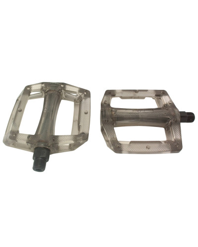 Z PLUS Педали Z-0911,DH/BMX, полимерные, ось CrMo, 9/16", 100х110х28мм, 195г, прозрачные чёрные