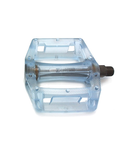 Z PLUS Педали Z-0911,DH/BMX, полимерные, ось CrMo, 9/16", 100х110х28мм, 195г, прозрачные синие