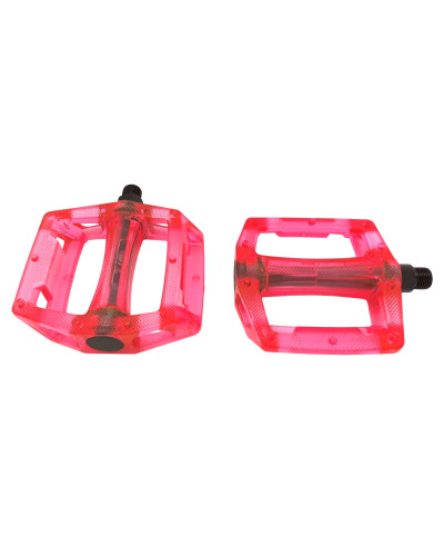 Z PLUS Педали Z-0911,DH/BMX, полимерные, ось CrMo, 9/16", 100х110х28мм, 195г, прозрачные красные