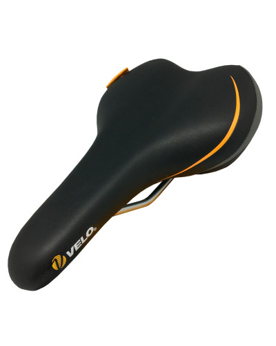 VELO Седло VL-3293 спорт/комфорт, серия PLUSH. Обшивка: PU. Наполнитель: Пена. Рельсы: Сталь.