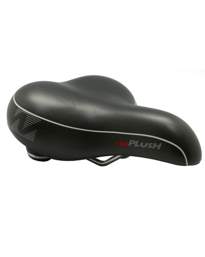 VELO Седло VL-8111M комфорт, серия PLUSH (прямая посадка) 260х218х74мм, 722г Обшивка: PU. Рельсы: ст