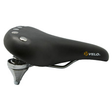 VELO Седло VL-8114 Комфорт. 264х221мм, чёрное, с заклёпками, на пружинах, вес 800г