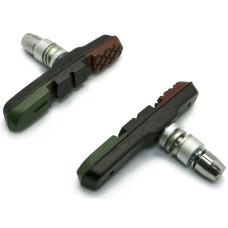 Колодки тормозные Z-629 для V-brake, резьбовые, 72мм, чёр./коричн./зел., совместимость: Shimano XTR/