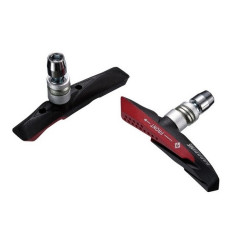BARADINE Колодки тормозные MTB-959V для V-brake, резьбовые, 72мм, красно-чёрные, влагоотводящий диза