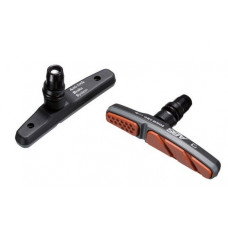 BARADINE Колодки тормозные ABS-02V для V-brake, резьбовые, 72мм, трёхслойный компаунд, оранжево-серы