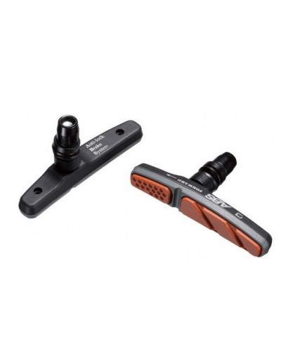 BARADINE Колодки тормозные ABS-02V для V-brake, резьбовые, 72мм, трёхслойный компаунд, оранжево-серы