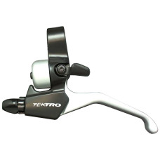TEKTRO Ручка тормозная CL525-RS левая, со звонком, под 2 пальца, алюминий, для V-brake и шифтеров Ra