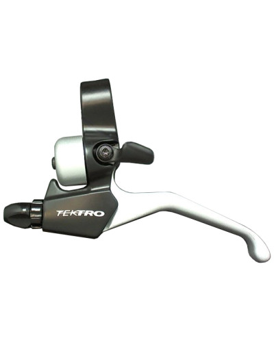 TEKTRO Ручка тормозная CL525-RS левая, со звонком, под 2 пальца, алюминий, для V-brake и шифтеров Ra