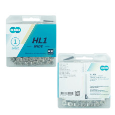 КМС Цепь HL1 WIDE, 1 ск., 1/2x1/8"х112L халфлинковая, серебристая, в торг.уп.