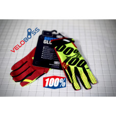 Перчатки 100% Brisker Glove зеленый/красный/черный, р-р M, на липучке