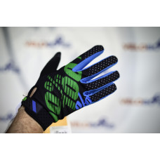 Перчатки 100% Airmatic gloves черный/синий/зеленый, р-р L, на липучке