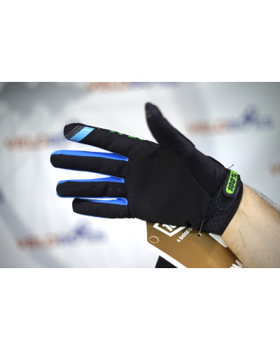 Перчатки 100% Airmatic gloves черный/синий/зеленый, р-р L, на липучке