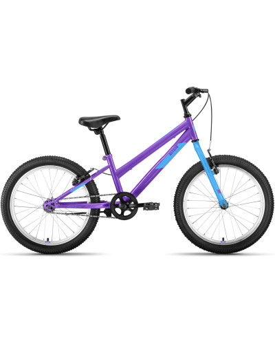 Велосипед ALTAIR MTB HT 20 LOW (20" 1 ск. рост. 10.5") 2022, фиолетовый/голубой, IBK22AL20087