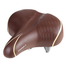 Седло велосипедное комфортное COMIRON BAKU N671DBY 260x220, Технологии: DW, ED, Эластомер, Верх: PU,