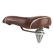 Седло велосипедное комфортное COMIRON BAKU N671DBY 260x220, Технологии: DW, ED, Эластомер, Верх: PU,