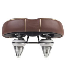 Седло велосипедное комфортное COMIRON BAKU N671DBY 260x220, Технологии: DW, ED, Эластомер, Верх: PU,