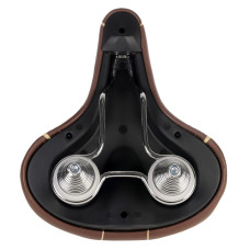 Седло велосипедное комфортное COMIRON BAKU N671DBY 260x220, Технологии: DW, ED, Эластомер, Верх: PU,