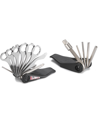 BIKE HAND YC-280 Набор инструментов складной: шестигранники 2/2.5/3/4/5/6/8, отвёртки +/-, торцевой 