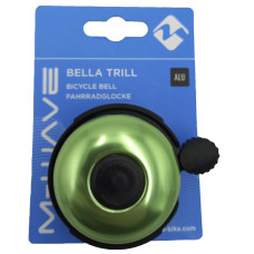 Звонок 5-420155 алюм./пластик D=53мм  черно-зеленый (на блистере) M-WAVE