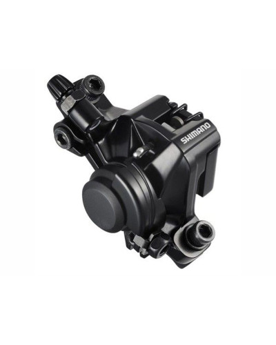 SHIMANO Тормоз дисковый механический. BR-M375-L, черный, задний, с адаптером Standart, органические 