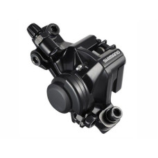 SHIMANO Тормоз дисковый механический. BR-M375-L, черный, задний, с адаптером Standart, органические 