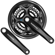 SHIMANO Шатуны FC-M311-L, под кассету 7/8 ск, 170мм, 48X38X28T, для цепи HG, с защитой, чёрные, без 