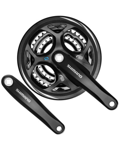 SHIMANO Шатуны FC-M311-L, под кассету 7/8 ск, 170мм, 48X38X28T, для цепи HG, с защитой, чёрные, без 