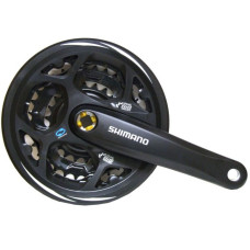 SHIMANO Шатуны FC-M311 ACERA на 7/8 скоростей, 170мм, 48/38/28T, под квадрат, с защитой, черные
