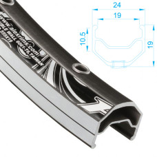 ALEX RIMS Обод XT19, 26"х19ммх36Н, F/V, двойной, CSW, SSE, индикатор износа, черный (МТВ)
