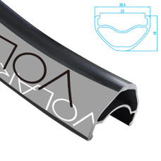 ALEX RIMS Обод VOLAR 2.3, 26"х23х32Н, A/V, двойной, SSE, для бескамерных покрышек, чёрный (FR/DH)