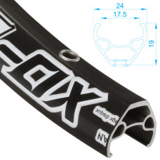 ALEX RIMS Обод XD-LITE, 26"х17,5ммх32Н, двойной, F/V, D, SSE, чёрный. (ХС)
