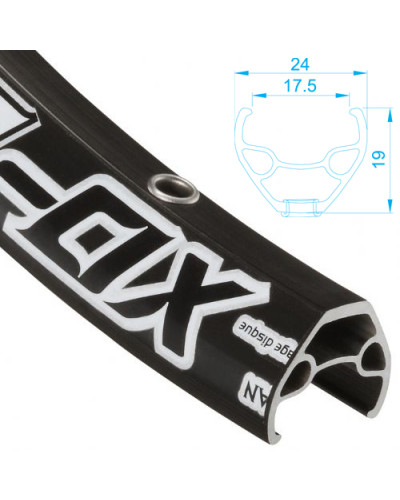 ALEX RIMS Обод XD-LITE, 26"х17,5ммх36Н, двойной, F/V, D, SSE, чёрный. (ХС)