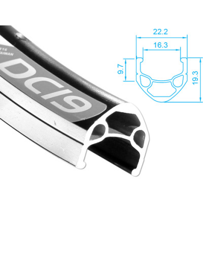 ALEX RIMS Обод DC19, 26"х16ммх36Н, A/V, двойной, CSW, индикатор износа, чёрный (МТВ)