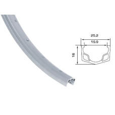 ALEX RIMS Обод Z1000, 24"х20ммх36Н, A/V, одинарный, серебристый