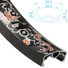 ALEX RIMS Обод SUPRA DOME EX, 20"x26ммх36Н, двойной, чёрный. (ВМХ)