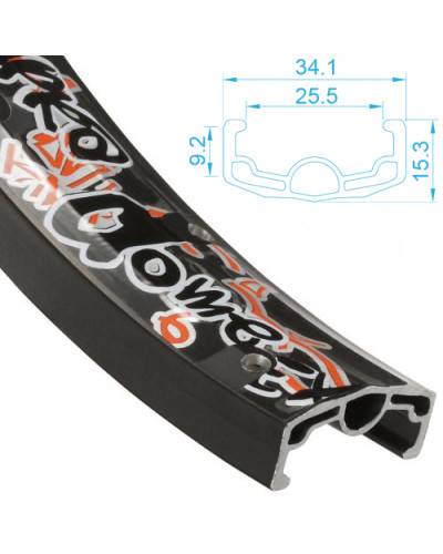 ALEX RIMS Обод SUPRA DOME EX, 20"x26ммх36Н, двойной, чёрный. (ВМХ)