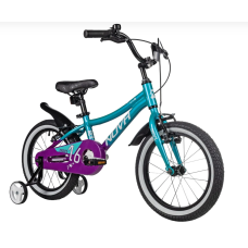 NOVATRACK 16" KATRINA алюм., зелёный-фиолетов, полная защ.цепи, V-brake, короткие крылья (167AKATRIN