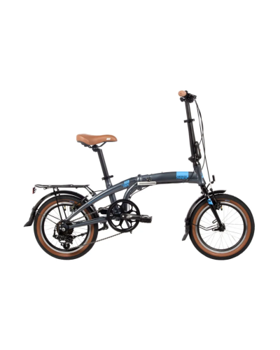 NOVATRACK 16" TOWN  серый, складной алюм. Shimano 7 speed, стальная вилка, вынос, алюм.рул (16AFV.TO