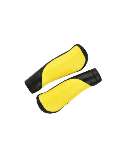 Грипсы MTB HL-GB306 blackyellow 130mm,эргономические, резина,черножелтые