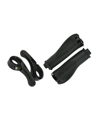 Грипсы MTB HL-GB311 130mm,эргономические,с рогами,пластик- резина,с грипстопом,черные