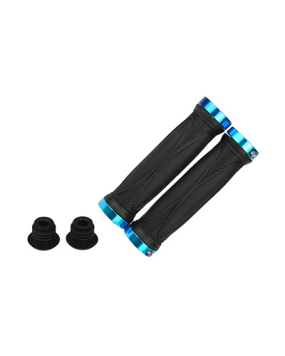 Грипсы MTB,HL-G202, 130мм,с 2 грипстопами, под шестигранник,черносиние
